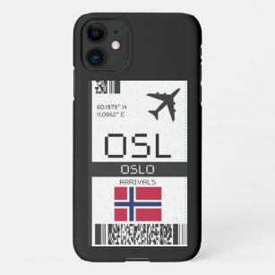 Coque iPhone OSL Oslo, Norvège Carte d'embarquement - Billet de