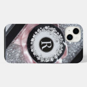 Étui iPhone pailleté argent glamour (Verso Horizontal)
