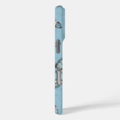 Étui iPhone Papillon Bleu Clair - Housse esthétiqu (Verso / Droite)