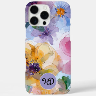 Étui iPhone pastel aquarelle Monogramme