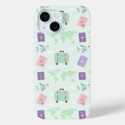 Étui iPhone Pastel Travel Accessories Doodle – Cou (Verso)