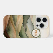 Étui iPhone paysage plat Boho dans des tons terreu (Verso Horizontal)