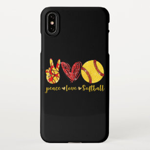 Coque iPhone Peace Love Softball mignon amateurs de softball