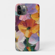 Étui iPhone peinture florale vibrante à impasto