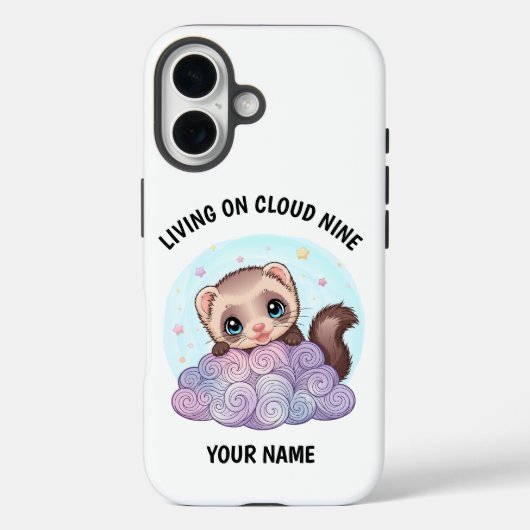 Étui iPhone personnalisé avec furet mignon (Verso)