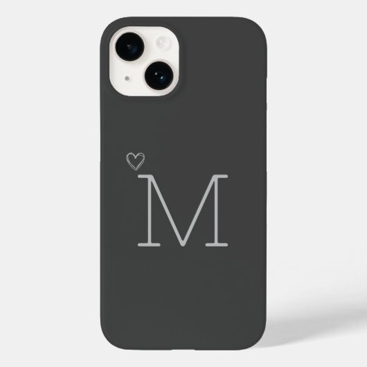 Étui iPhone personnalisé avec initiale grise (Verso)