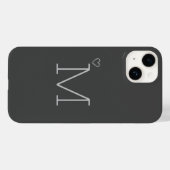 Étui iPhone personnalisé avec initiale grise (Verso (horizontal))