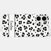 Étui iPhone personnalisé Léopard noir moderne (Verso (horizontal))