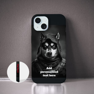Étui iPhone personnalisé noir Ninja Husky