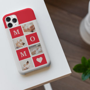 Coque iPhone Photo Collage Moderne & Best Mom Ever Cadeau