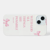 Étui iPhone Pink Faith Over Fear (Verso Horizontal)