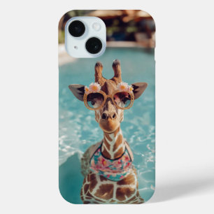 Étui iPhone Piscine de la Girafe Mignonne