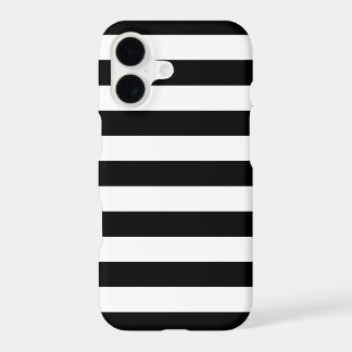 Étui iPhone, Plus ou Pro - Rayures noires et blanc