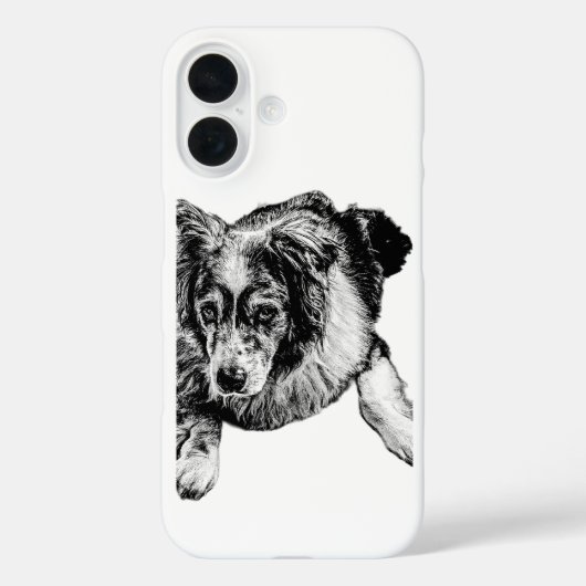 Étui iPhone pour chien de berger australien au rep (Verso)