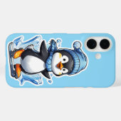 Étui iPhone pour patinage de pingouin d'hiver (Verso (horizontal))