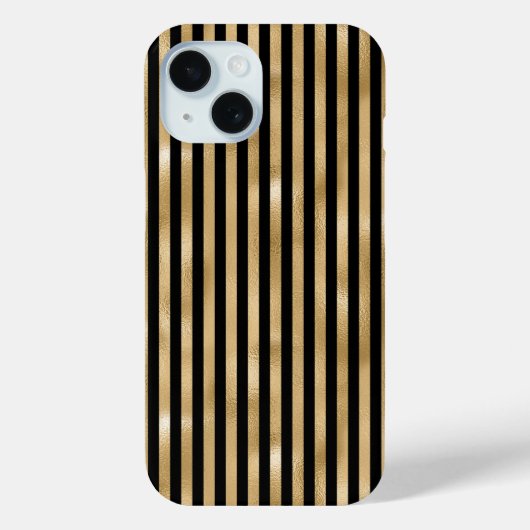 Étui iPhone rayé or et noir (Verso)