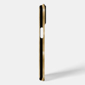Étui iPhone rayé or et noir (Verso / Droite)