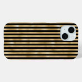 Étui iPhone rayé or et noir (Verso (horizontal))