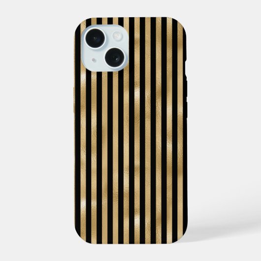 Étui iPhone rayé or et noir (Verso)