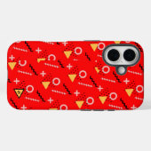 Étui iPhone Red Memphis Monogram Case-Mate (Verso (horizontal))