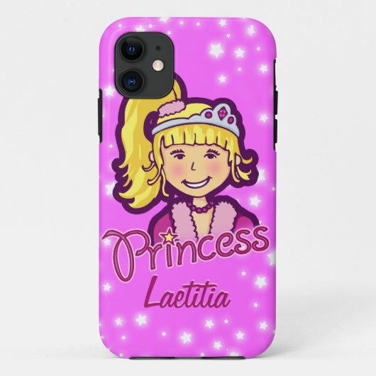 Étui iphone rose lilas étoile princesse pour fille (Dos)