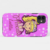 Étui iphone rose lilas étoile princesse pour fille (Dos (Horizontal))