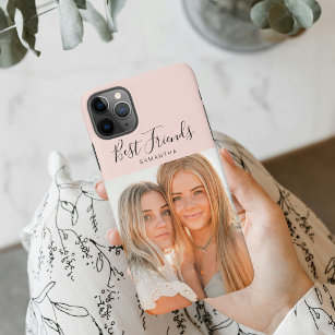 Coque iPhone Rose moderne   Photo personnelle Best Friends Cade