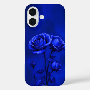 Étui iPhone Roses Bleu Royal Lumineux