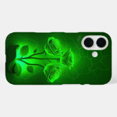 Étui iPhone Roses Néon Vert Fluorescent (Verso (horizontal))