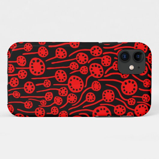 Étui iPhone Rouge sur Noir 090512 (Dos (Horizontal))