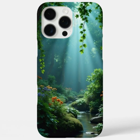 Étui iPhone Ruisseau Tranquille de la Forêt (Verso)