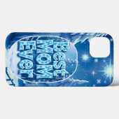 Étui iPhone Scène enneigée Meilleure Maman (Verso (horizontal))
