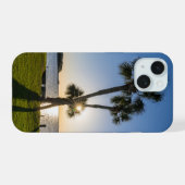 Étui iPhone silhouette de ciseaux de palmier (Verso Horizontal)