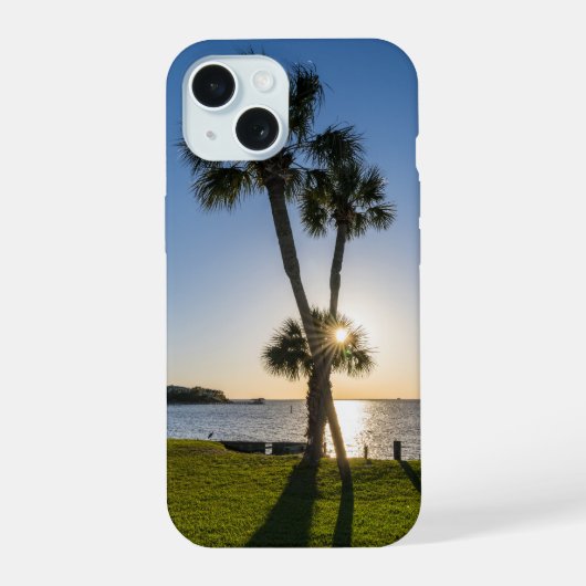 Étui iPhone silhouette de ciseaux de palmier (Verso)