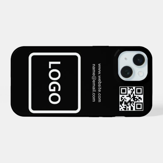 Étui iPhone simple avec code QR de marque de comme (Verso Horizontal)