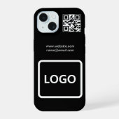 Étui iPhone simple avec code QR de marque de comme (Verso)