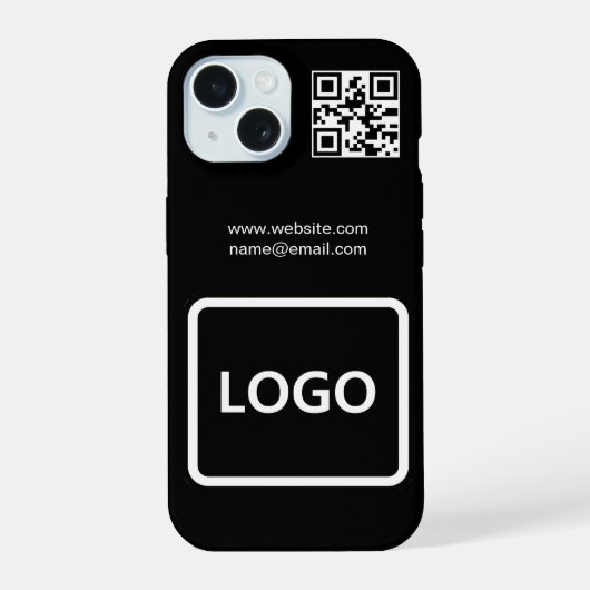 Étui iPhone simple avec code QR de marque de comme (Verso)