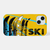 Étui iPhone Ski Blade Orange Bleu (Verso Horizontal)