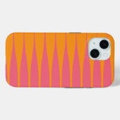Étui iPhone Striation Orange et Rose Chaud (Verso (horizontal))