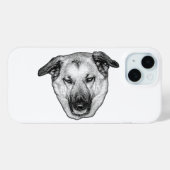 Étui iPhone tête de chien joyeuse (Verso (horizontal))