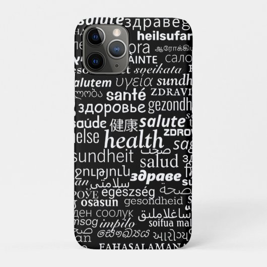 Étui iPhone Texte de Santé Multilingue Vos Couleur (Dos)