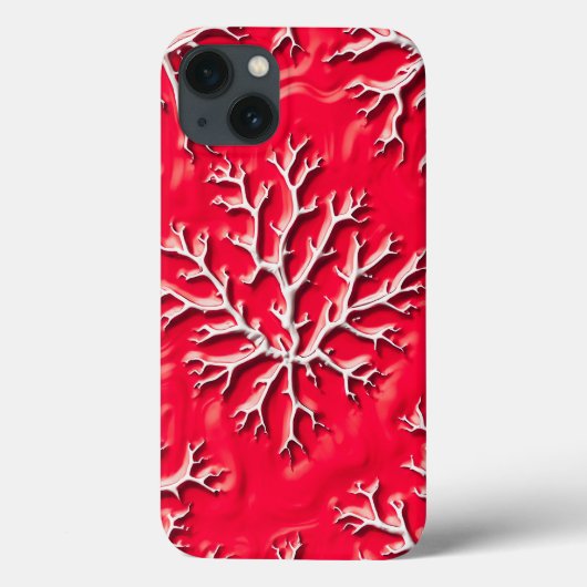Étui iPhone texture d'arbre rouge carmin (Verso)