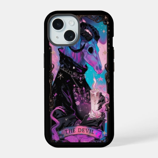 Étui iPhone The Devil Tarot Card Witchy Vibes (Verso)