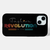 Étui iPhone typographique rétro Fashion Revolution (Verso (horizontal))