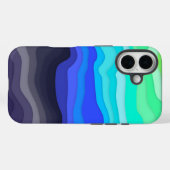 Étui iPhone Vagues Superposées | Galaxie Sombre (Verso (horizontal))