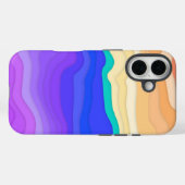 Étui iPhone Vagues Superposées | Sorbet Coucher de (Verso (horizontal))