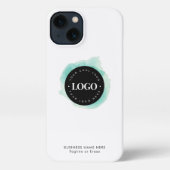 Etui iPhone Vert aquarelle personnalisée Entreprise Logo Entre (Back)