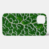 Étui iPhone vert foncé à motif de veine (Verso (horizontal))