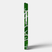 Étui iPhone vert foncé à motif de veine (Verso / Gauche)