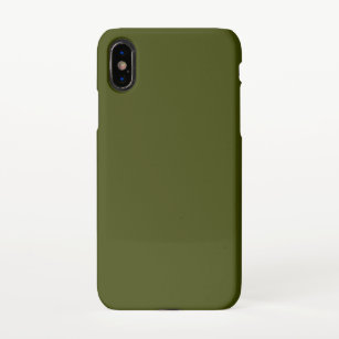 Coque iPhone Vert olive foncé (couleur solide)